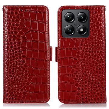 Xiaomi 14T Pro Crocodile Serie Lederhülle mit Geldbörse mit RFID