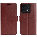 Xiaomi 14T Wallet Schutzhülle mit Magnetverschluss - braun