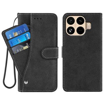 Xiaomi 15T Pro Elegante retro wallet hülle mit drehbarem Kartenhalter und Standfunktion - Schwarz