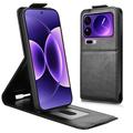 Xiaomi 17 Pro Max Vertikal Flip Hülle mit Ständer - Schwarz