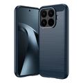 Xiaomi 17T Gebürstete TPU Hülle - Karbonfaser - blau