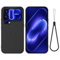 Xiaomi 18 Pro Max Liquid Silikonhülle mit Handschlaufe - Schwarz