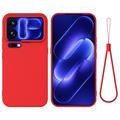 Xiaomi 18 Pro Max Liquid Silikonhülle mit Handschlaufe - Rot