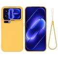 Xiaomi 18 Pro Max Liquid Silikonhülle mit Handschlaufe - Gelb