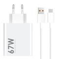 Xiaomi 67W Reise-Ladegerät mit 6A USB-C Kabel MDY-14-EW - Bulk - Weiß