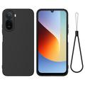 Xiaomi Poco C81 Pro Liquid Silikonhülle mit Handschlaufe - Schwarz