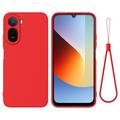 Xiaomi Poco C81 Pro Liquid Silikonhülle mit Handschlaufe - Rot
