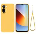 Xiaomi Poco C81 Pro Liquid Silikonhülle mit Handschlaufe - Gelb