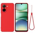 Xiaomi Poco C81x Liquid Silikonhülle mit Handschlaufe - Rot