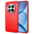 Xiaomi Poco M8 Pro/Redmi Note 15 Pro+ 5G Gebürstete TPU Hülle - Karbonfaser - rot
