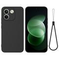 Xiaomi Poco X8 Power Liquid Silikonhülle mit Handschlaufe - Schwarz