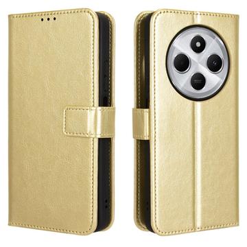 Xiaomi Redmi 14C/14R/Poco C75 Wallet Schutzhülle mit Magnetverschluss - Gold