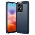 Xiaomi Redmi 17 5G/4G Gebürstete TPU Hülle - Karbonfaser - blau