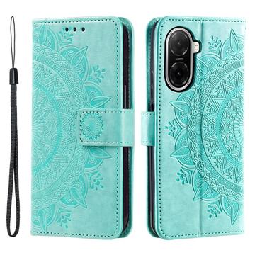 Xiaomi Redmi A5 4G/Poco C71 Mandala Serie Wallet Hülle - Grün