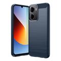 Xiaomi Redmi A7 Pro Gebürstete TPU Hülle - Karbonfaser - blau