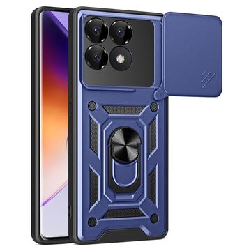 Xiaomi Redmi K70/K70 Pro/Poco F6 Pro Drehring-Hybrid Hülle mit Kameraschutz - Blau
