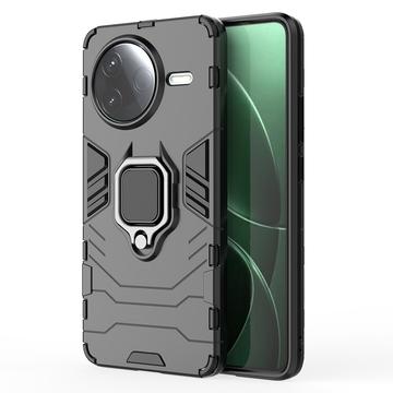 Xiaomi Redmi K80/Poco F7 Pro Hybrid-Hülle mit Ringhalterung - Schwarz