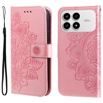 Xiaomi Redmi K90/Poco F8 Pro Mandala Serie Wallet Hülle - Rosa