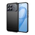 Xiaomi Redmi K90 Pro Max/Poco F8 Ultra Gebürstete TPU Hülle - Karbonfaser - Schwarz