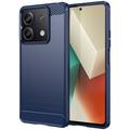 Xiaomi Redmi Note 13 Gebürstete TPU Hülle - Karbonfaser - Blau