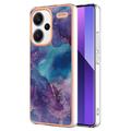 Xiaomi Redmi Note 13 Pro+ Galvanisierte IMD TPU-Hülle mit Marmormuster - Purpur