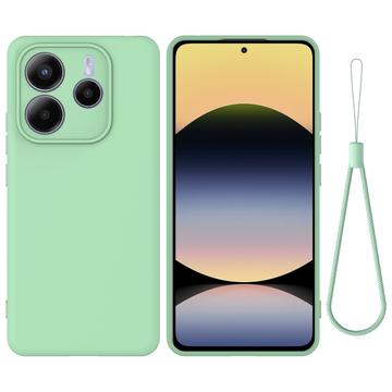 Xiaomi Redmi Note 14 5G Liquid Silikonhülle mit Handschlaufe - Grün