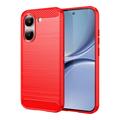 Xiaomi Redmi Turbo 5/Poco X8 Pro Gebürstete TPU Hülle - Karbonfaser - rot