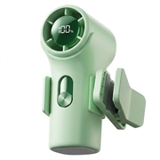 YS-G10 Mini-Handventilator zum Anstecken mit Digitalanzeige - Grün