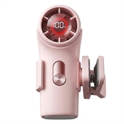 YS-G10 Mini-Handventilator zum Anstecken mit Digitalanzeige - Rosa