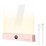 YSJ-019 Plus LED-Nachttischlampe aus klarem Acryl - Typ-C-Aufladung - Rosa