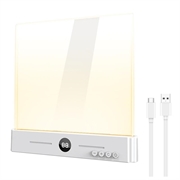 YSJ-019 Plus LED-Nachttischlampe aus klarem Acryl - Typ-C-Ladeanschluss - Weiß