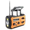 YX328 Notfall-Solarradio mit Handkurbel und Taschenlampe, 4000mAh-Powerbank - Orange
