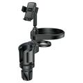 Yesido C274 4-in-1 Multifunktionaler Getränkehalter fürs Auto - 4.7"-7.2" - Schwarz