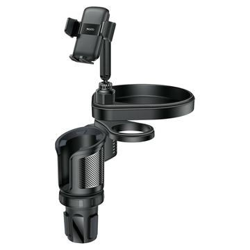 Yesido C274 4-in-1 Multifunktionaler Getränkehalter fürs Auto - 4.7"-7.2" - Schwarz