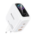 Yesido YC114 140W GaN-Ladegerät - 2x USB-C, USB-A, TFT-Display - Weiß