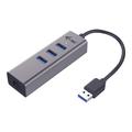 I-Tec 3-Port USB 3.0 Metall-Hub + Gigabit-Ethernet-Adapter - Grau