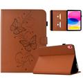 iPad 2022/2025 Butterfly Smart Folio Hülle mit Kartenfächern - Braun
