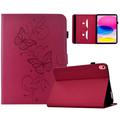 iPad 2022/2025 Butterfly Smart Folio Hülle mit Kartenfächern - Knallrosa