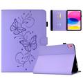 iPad 2022/2025 Butterfly Smart Folio Hülle mit Kartenfächern - Lila