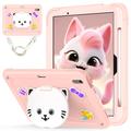 iPad Air 11 2024/2025 Niedliche Katzen-Hybridhülle mit Kickstand - Pink