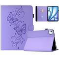 iPad Air 11 2026/iPad Pro 11 2022/iPad Air 2022 Butterfly Smart Folio Hülle mit Kartenfächern - Lila