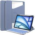 iPad Air 13 2024/2025/2026 360-fach drehbares Smart Hülle mit Bluetooth Tastatur - Lila