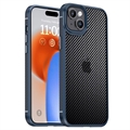 iPhone 15 iPaky Hybrid Hülle - Karbonfaser - Blau