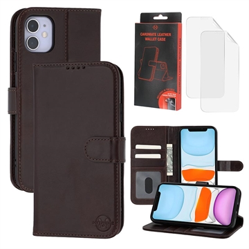 iPhone 11 MyTPhone CardMate Leder Wallet Hülle - dunkelbraun