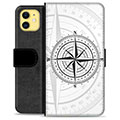 iPhone 11 Premium Schutzhülle mit Geldbörse - Kompass