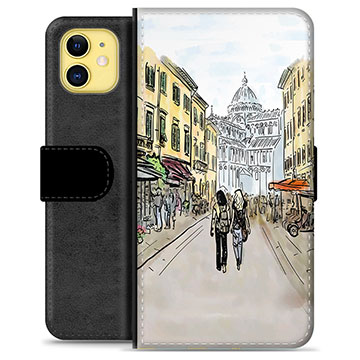 iPhone 11 Premium Schutzhülle mit Geldbörse - Italien Straße