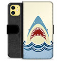iPhone 11 Premium Schutzhülle mit Geldbörse - Haifischkopf