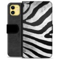 iPhone 11 Premium Schutzhülle mit Geldbörse - Zebra