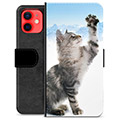 iPhone 12 mini Premium Schutzhülle mit Geldbörse - Katze