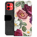 iPhone 12 mini Premium Schutzhülle mit Geldbörse - Romantische Blumen